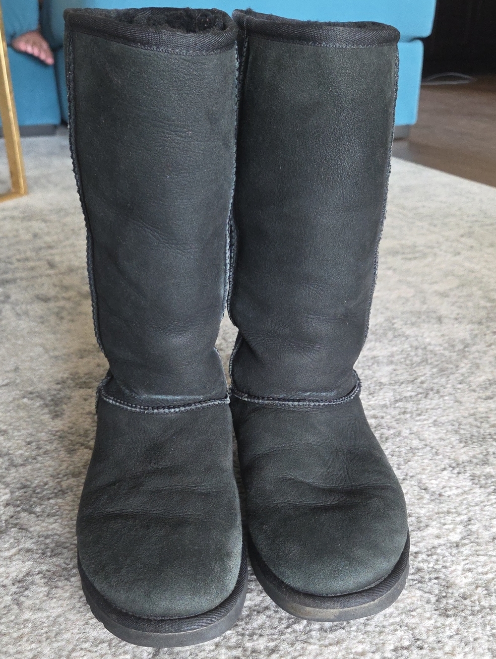 UGG Black Suede Tall Winter Boots